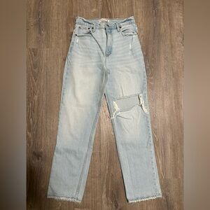 Abercrombie & Fitch Light Blue pants The 90s Straight ultra high rise Jeans 8 R